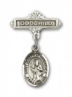 Pin Badge with St. Joseph of Arimathea Charm and Godchild Badge Pin
