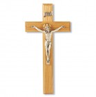 Golden Halo Oak Wall Crucifix - 11 inch