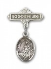 Pin Badge with St. Thomas of Villanova Charm and Godchild Badge Pin