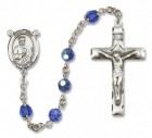 St. Jude Thaddeus Sterling Silver Heirloom Rosary Squared Crucifix