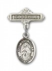 Pin Badge with St. Maria Goretti Charm and Godchild Badge Pin