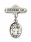 Pin Badge with St. Boniface Charm and Godchild Badge Pin