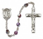 St. Hubert of Liege Sterling Silver Heirloom Rosary Squared Crucifix