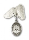 Pin Badge with St. Josephine Bakhita Charm and Baby Boots Pin