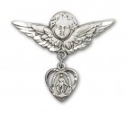 Pin Badge with Miraculous Charm and Angel with Larger Wings Badge Pin