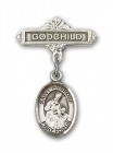 Pin Badge with St. Ambrose Charm and Godchild Badge Pin