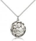 Women's St. Joseph Pendant with Hand Etched Border