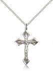 High Polished Point Tip Crucifix Necklace
