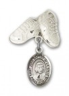 Pin Badge with St. John Baptist de la Salle Charm and Baby Boots Pin