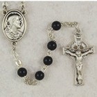 Irish Immaculate Heart of Jesus Black Rosary