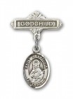 Pin Badge with St. Alexandra Charm and Godchild Badge Pin