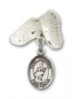 Pin Badge with St. Tarcisius Charm and Baby Boots Pin