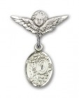 Pin Badge with Miraculous Charm and Angel with Smaller Wings Badge Pin