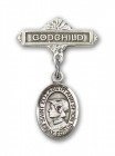 Pin Badge with St. Elizabeth Ann Seton Charm and Godchild Badge Pin