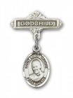 Pin Badge with St. Luigi Orione Charm and Godchild Badge Pin