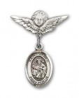Pin Badge with St. James the Greater Charm and Angel with Smaller Wings Badge Pin