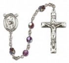 St. Bernadette Sterling Silver Heirloom Rosary Squared Crucifix