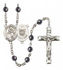 Men's St. Joan of Arc  Coast Guard Silver Plated Rosary