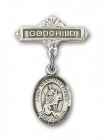 Pin Badge with St. Martin of Tours Charm and Godchild Badge Pin