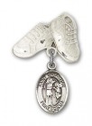 Pin Badge with St. Sebastian Charm and Baby Boots Pin