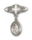 Pin Badge with St. Juan Diego Charm and Badge Pin with Cross