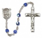 St. George Sterling Silver Heirloom Rosary Squared Crucifix