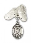 Pin Badge with St. Victor of Marseilles Charm and Baby Boots Pin