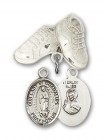 Baby Badge with Our Lady of Guadalupe Charm and Baby Boots Pin