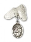 Baby Badge with Sts. Cosmas &amp; Damian Charm and Baby Boots Pin