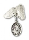 Pin Badge with St. Madonna Del Ghisallo Charm and Baby Boots Pin