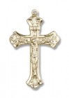 Classic Crucifix Pendant with Fleur de Lis Tips