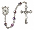 St. Bernadette Sterling Silver Heirloom Rosary Fancy Crucifix