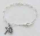 Baby Rosary Bracelet with Tin Cut Crystal Beads