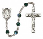 St. Augustine Sterling Silver Heirloom Rosary Squared Crucifix