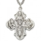 Five Way Immaculate Heart Pendant 1 inch with Chain