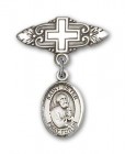 Pin Badge with St. Peter the Apostle Charm and Badge Pin with Cross