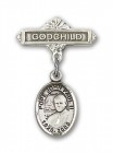 Baby Badge with Pope John Paul II Charm and Godchild Badge Pin