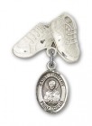 Pin Badge with St. Timothy Charm and Baby Boots Pin