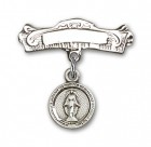 Baby Pin with Miraculous Charm and Arched Polished Engravable Badge Pin