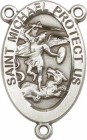 St. Michael Navy Sterling Silver Rosary Centerpiece