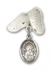 Baby Badge with Our Lady of Perpetual Help Charm and Baby Boots Pin