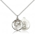 Small Open-Cut Scapular Round Medal Necklace