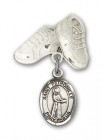 Pin Badge with St. Petronille Charm and Baby Boots Pin