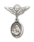 Pin Badge with St. Madonna Del Ghisallo Charm and Angel with Smaller Wings Badge Pin