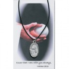 Girl's St. Christopher Softball Medal with Leather Chain and Prayer Card