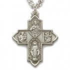 Five Way Cross Pendant 1 inch with Chain