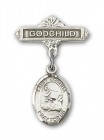 Pin Badge with St. Joshua Charm and Godchild Badge Pin