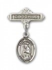 Pin Badge with St. Regina Charm and Godchild Badge Pin