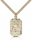 Rectangular St. Christopher Necklace with Satin Finish