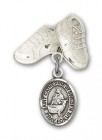 Pin Badge with St. Catherine of Sweden Charm and Baby Boots Pin